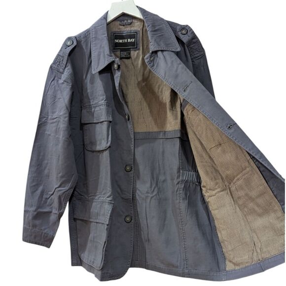 VTG North Bay Men's Medium 100% Cotton Military Utility Field Jacket in Grey NWT - Picture 3 of 6